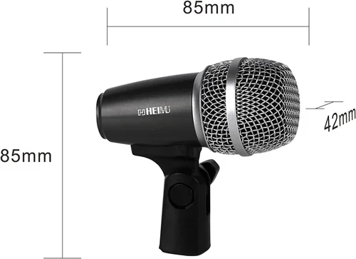 Vista 6 de HEIMU Kit de micrófono con cable para batería y otros instrumentos musicales (micrófono de tambor pequeño)