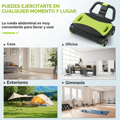 Vista 4 de IRISFLY Rodillo abdominal de 4 ruedas, rueda de rodillo Ab de alto rendimiento mejorada, tablero de rodillo Ab de rebote automático, fortalece