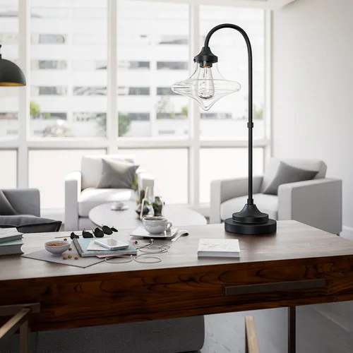 Vista 2 de Kenroy Home Lámpara de mesa Rain Drop con acabado de bronce cálido, estilo rústico, 26.5 pulgadas de altura, 15.5 pulgadas de ancho, 9.875 pulgadas