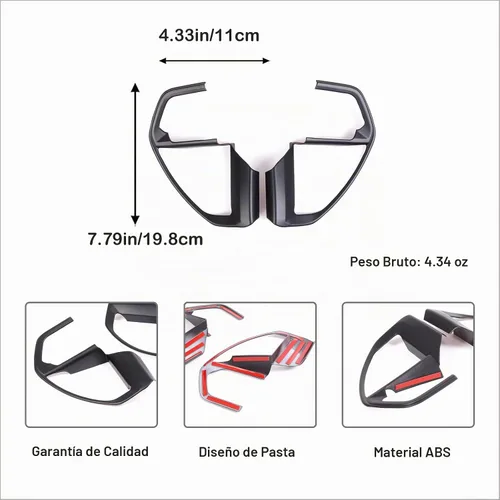 Vista 8 de Marco de botón de dirección para Toyota Tundra/Sequoia 2022+ y Tacoma 2024+ Negro mate