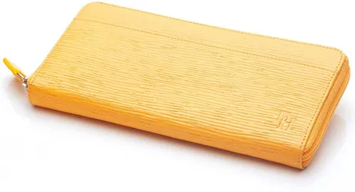 Vista 2 de David Hampton Cartera de piel de grano de roble con cremallera alrededor