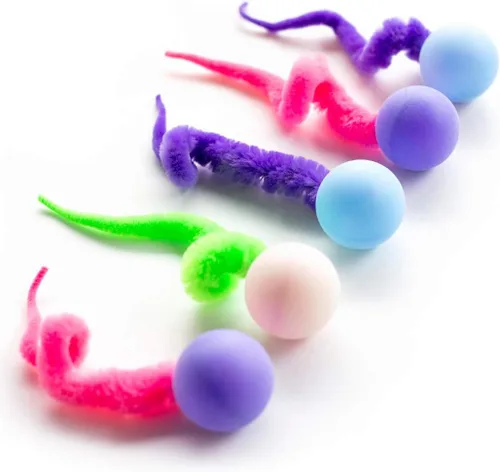 Vista 5 de Dezi Roo Juguete interactivo para gatos Wiggly Pong Ball 2 Pack