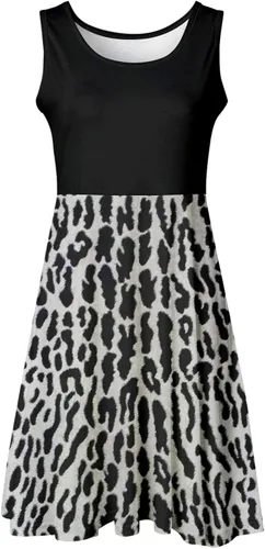Vista 5 de PeQAQ Vestido sin mangas para mujer, vestido corto de verano con estampado degradado, vestido casual para vacaciones, playa, vestido sin mangas
