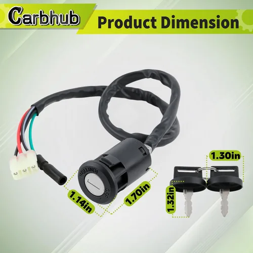 Vista 4 de Carbhub Interruptor de encendido w/llaves para Honda TRX250 Recon TRX250EX Sportrax TRX250TE Recon ES TRX250TM Recon Sportrax 400 TRX400EX 2x4