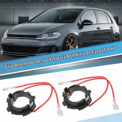 Vista 2 de uxcell 2 unids H7 LED faros faros base adaptadores enchufe retenedor clip apto para Volkswagen GTI 2006-2019