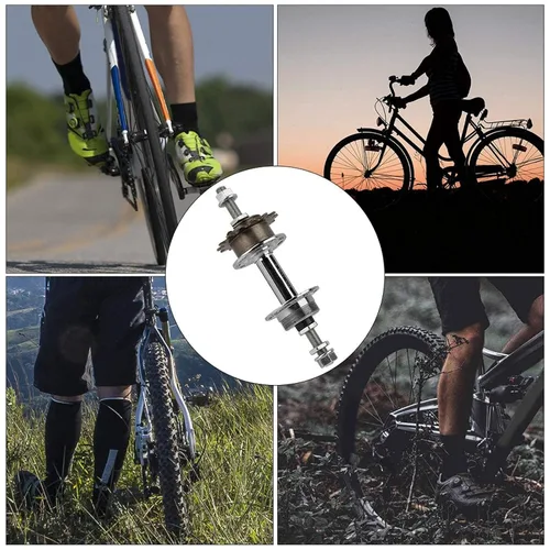 Vista 6 de Cubo de rueda trasera de bicicleta, universal de 36 agujeros, casete de cubo de rueda trasera, cubo de rodamiento de rueda delantera y conjunto