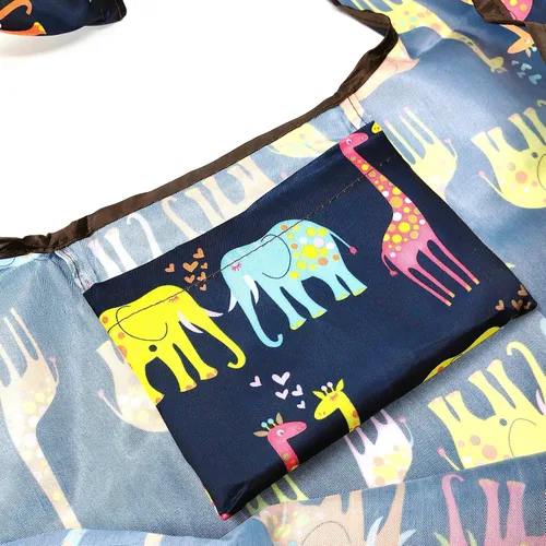 Vista 4 de allydrew Bolsa de comestibles reutilizable de nailon plegable grande