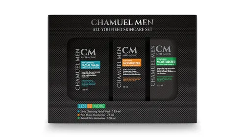 Vista 8 de CHAMUEL MEN Juego de cuidado diario de la piel todo lo que necesitas para hombres Incluye lavado facial antienvejecimiento + hidratante