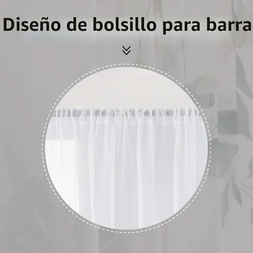 Vista 3 de Cortinas de hojas de eucalipto verdes para sala de estar de 63 pulgadas de largo, juego de 2 paneles elegantes de flores silvestres con estampado