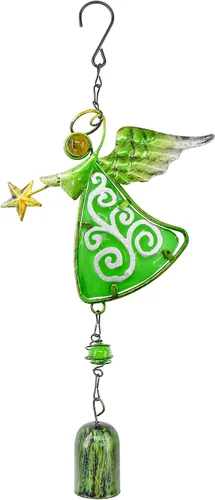 Vista 11 de Campanilla de Viento de Ángel de Metal Decoración Colgante Ornamento con Ala y Campana - Campanas Colgantes Decorativas, Regalos para Decoración