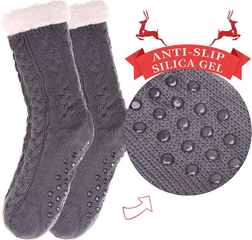 Vista 2 de SDBING - Pantuflas para mujer de invierno, súper suaves, cálidas, acogedoras, con forro polar y agarres