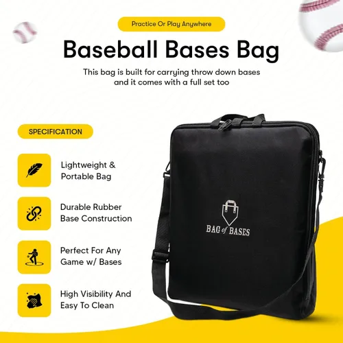 Vista 3 de Easy Play Deportes y aire libre, niños y adultos – Juego de bolsas de base de goma – Béisbol, Kickball, Tee Ball, Wiffle Ball – Práctica, patio