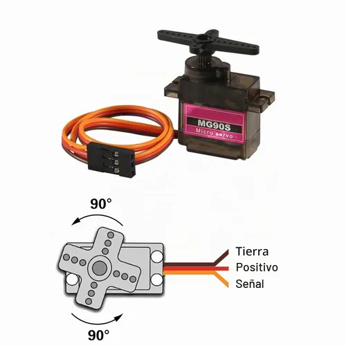 Vista 2 de 12 piezas MG90S Servo Micro 180° 9G Servomotor Geared Micro Servo Motor 9G Robot Inteligente Compatible con Raspberry Pi Project Car Helicopter