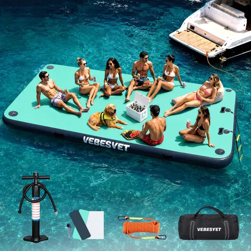 Vista 15 de Plataforma flotante inflable del muelle con la escalera suave Gris claro+negro
