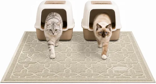 Vista 11 de Yimobra Tapete de arena para gatos, 24"x20" tapete con malla de bloqueo de arena, tapete suave para arena para gatos tapete atrapa arena, fácil