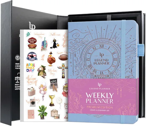 Vista 12 de Legend Planificador Semanal Premium – Planificador Semanal, Mensual y de Presupuesto Sin Fecha – Organizador de Vida para Gestión del Tiempo y Negro