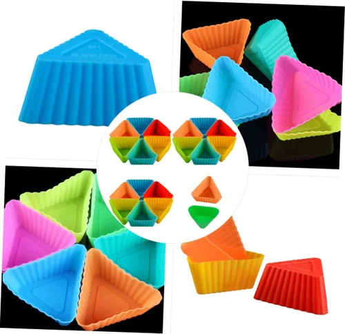 Vista 4 de Moldes de silicona para magdalenas triangulares, mini velas de silicona para tartas, molde para tartas de chocolate, tazas de papel, molde