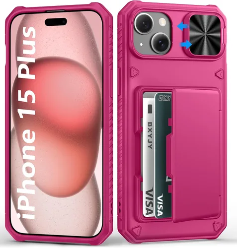 Vista 26 de BXYJY Funda tipo cartera para iPhone 15 Pro, tarjetero (4-5 tarjetas)