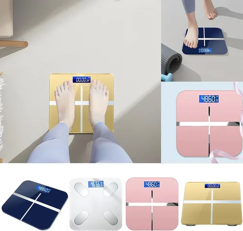 Vista 7 de Báscula para peso corporal, báscula de baño recargable de alta precisión para peso corporal, báscula inteligente para Bmi, grasa corporal