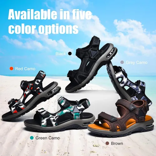 Vista 5 de visionreast Sandalias deportivas de moda para niños, con estampado de camuflaje, sandalias deportivas al aire libre, sandalias casuales para la playa