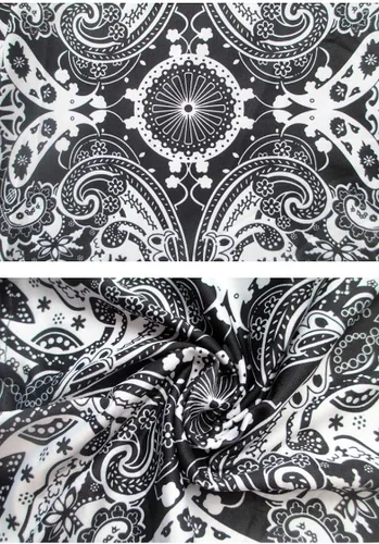 Vista 5 de Herose - Pantalones acampanados para mujer tiro alto estilo bohemio largos hasta el suelo tallas S a 2XL