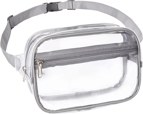 Vista 8 de Clearworld Riñonera transparente, bolsa impermeable 3 en 1 para mujer Negro