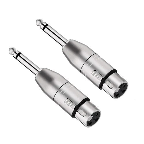 Vista 8 de Adaptador XLR hembra a TRS de 1/4 pulgadas, conector XLR hembra equilibrado a conector estéreo TRS de 1/4 pulgadas, 2