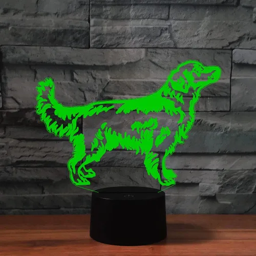 Vista 4 de Luz nocturna para niños 3D Golden Retriever Dog Lámpara LED con control remoto, 16 colores cambiantes, regalo de cumpleaños de Navidad para niño