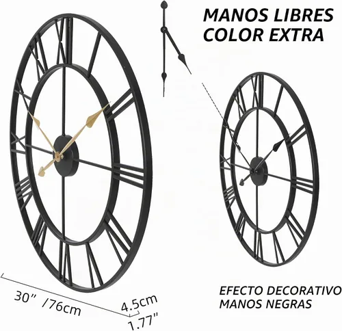 Vista 2 de INFINITY TIME Relojes de pared de gran tamaño de 30 pulgadas para Dorado