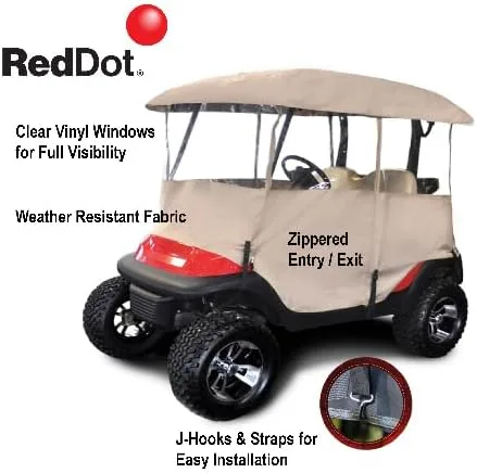 Vista 2 de RedDot - Caja universal para carrito de golf, compatible con la mayoría de los modelos estándar de carritos de golf para 2 pasajeros con techo