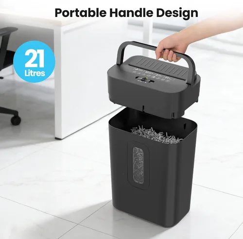Vista 6 de 12-Sheet Cross Cut Paper Shredder, 5.55 Gallon Heavy Duty Shredder for Home Office, P-4 High Security Shredders for Paper/Credit