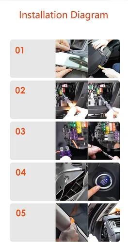 Vista 6 de Kit de cable duro para cámara de salpicadero de automóvil, cable de alimentación compatible con WOLFBOX D07, REDTIGER F7N, Z-Edge Z3D Z3Pro T4 T3