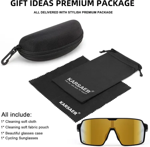 Vista 8 de Karsaer Lentes de sol deportivos de gran tamaño para hombres y mujeres, lentes de protección UV de marco grande, ideales para béisbol, correr