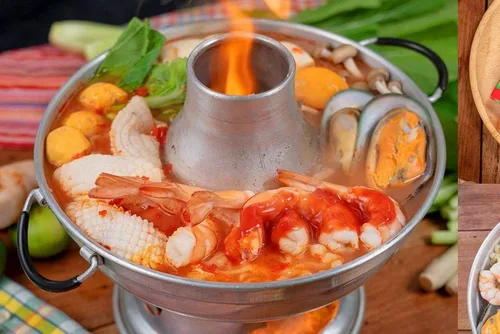 Vista 9 de Olla caliente tailandesa de aluminio Tom Yum Cuenco 22 Cm.