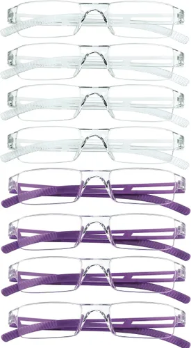 Vista 13 de VisionGlobal 2 pares de anteojos de lectura, anteojos con filtro de luz azul, anteojos de lectura para computadora para mujeres y hombres, marco