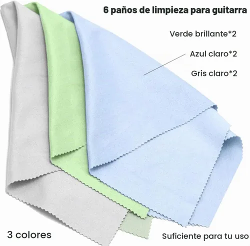Vista 7 de Paquete de 6 paños de guitarra, paño de limpieza de flauta de microfibra de 12 x 12 pulgadas para instrumentos musicales, paños de limpieza