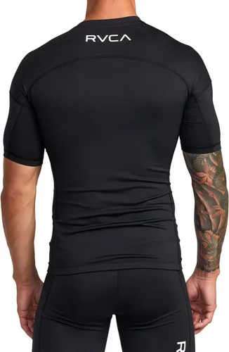 Vista 4 de RVCA Camiseta deportiva de compresión deportiva transpirable de manga corta para hombre