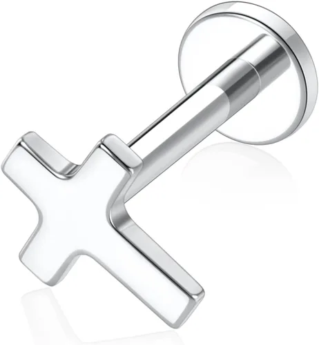 Vista 2 de Funlmo - Piercing para labio, de titanio G23, 16G, con rosca interna, para el cartílago, joyería para piercing de anillo, de medusa, Monroe