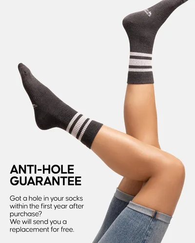 Vista 4 de DANISH ENDURANCE Calcetines deportivos para mujeres y hombres, calcetines de tenis de rendimiento, calcetines deportivos acolchados, 3 o 6 pares