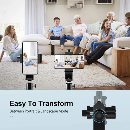 Vista 4 de 6amLifestyle Adaptador de montaje de trípode para teléfono celular con cabezal de bola de trípode giratorio de 360° para teléfono inteligente