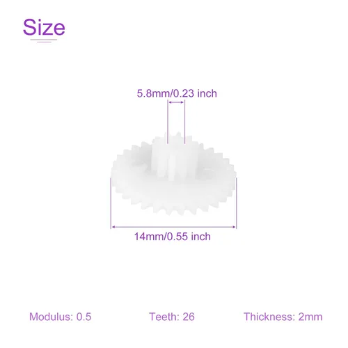 Vista 3 de DMiotech Paquete de 20 engranajes de plástico de 26 dientes, modelo 26102B, engranajes helicoidales de plástico para automóviles de bricolaje