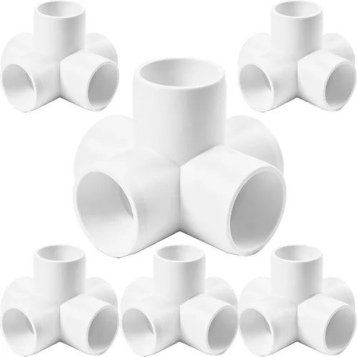 Vista 10 de Paquete de 6 accesorios de PVC de 1-1/2 "Codo de salida lateral de 3 vías 3 vías de tubería de PVC SCH40 grado de salida lateral Tees 90 grados