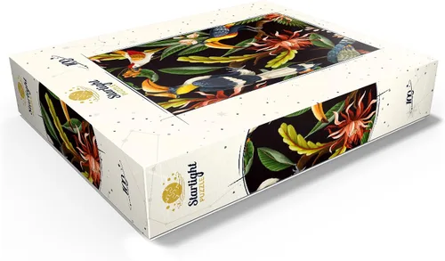 Vista 3 de MyPuzzle Birds with Tropical Leaves and Flowers - Rompecabezas de 100 piezas para adultos