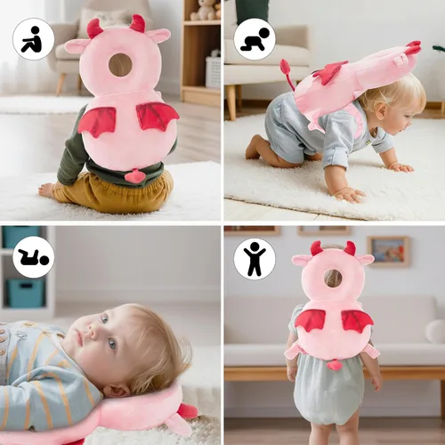 Vista 4 de Mochila protectora de espalda para bebé, almohadilla protectora de seguridad para niños pequeños, diseño suave, ajustable y ligero para caminar