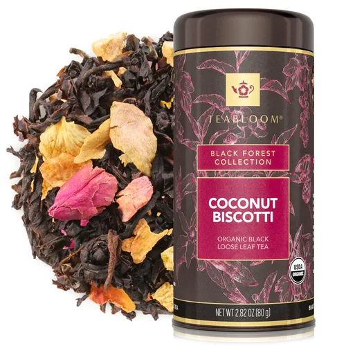 Vista 13 de Teabloom Té negro orgánico afrutado, té de hojas sueltas de cosecha de bayas, certificado orgánico y kosher, mezcla de hojas enteras frescas