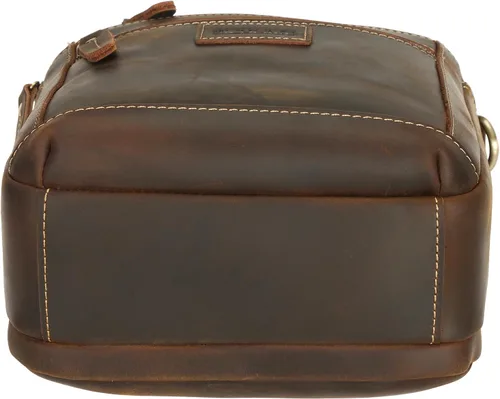 Vista 9 de Polare - Bolso de mensajero de cuero italiano de grano completo, estilo vintage, bolso cruzado al hombro, estilo casual, bolso de negocios