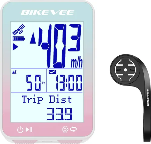 Vista 13 de GPS Ordenador de Bicicleta Inalámbrico con Inicio/Parada Automática y Retroiluminación Automática, Bicicleta Odómetro IPX7 Resistente al Agua MPH