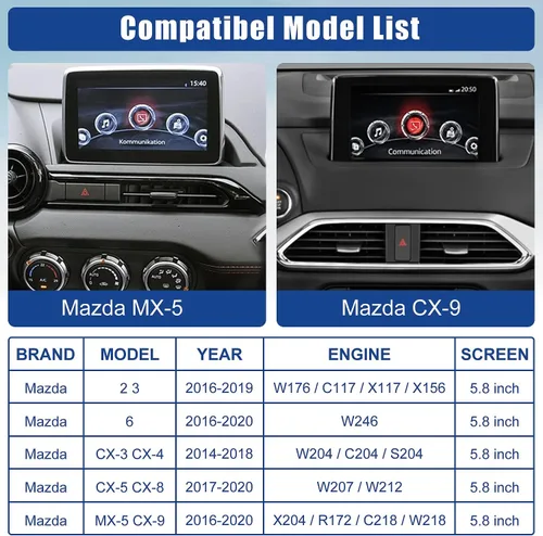 Vista 5 de Kit de reajuste de Apple CarPlay y Android Auto para Mazda, TK78-66-9U0C Hub OEM Compatible con el sistema MZD Connect, adaptador Apple CarPlay