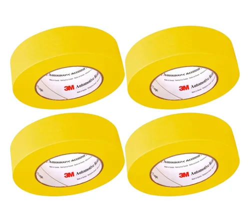 Vista 14 de 3M 6654 Cinta adhesiva amarilla de 36 mm x 55 m 06654 Cinta adhesiva para el acabado de automóviles-36 mm