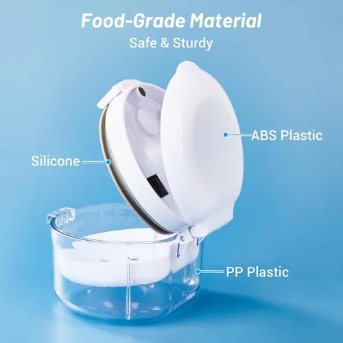 Vista 6 de Caja de baño de prótesis automática de elevación automática taza de cuidado limpio completo para dentaduras llaves taza limpiador